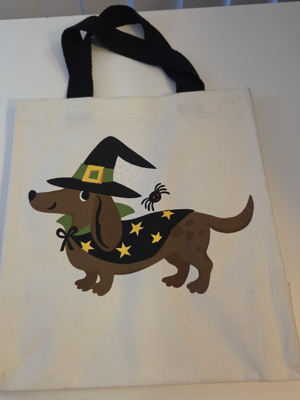🆕️ Dachshund Halloween Witch Canvas Reuseable Bag
